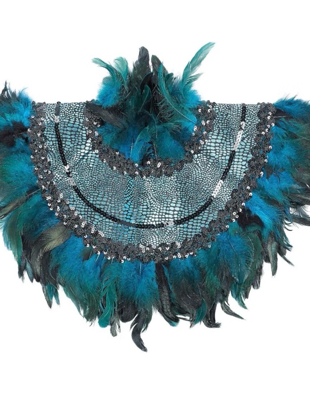 Peacock Feather Collar Costume Accessory - Adult Size, Multicolor - 1 Pc.